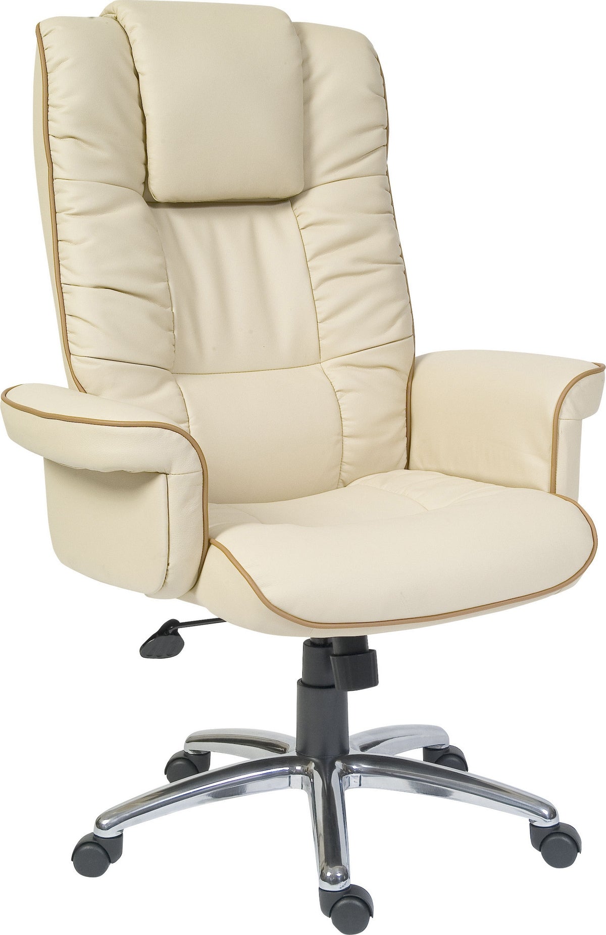 Cream Leather Executive Office Chair - WINDSOR
